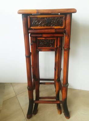 Vintage Bamboo Nesting Tables Set Of 2 For Sale At Pamono