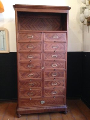 Vintage French Mahogany Filing Cabinet For Sale At Pamono