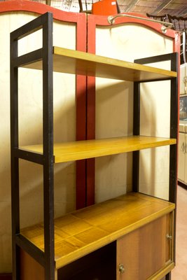 Plywood Bookcase With Sliding Doors 1960s For Sale At Pamono