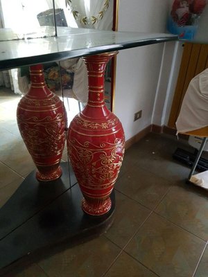 Large Ceramic Vases 1960s Set Of 2