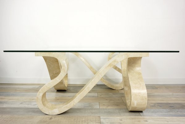 Coffee Table In Stone Marquetry And Beveled Gl 1970s Coffee Table In Stone Marquetry And Beveled Gl 1970s