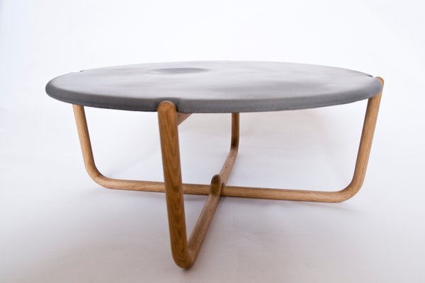 Concrete Kable Table With Wooden Frame, Concrete Top Coffee Table West Elm