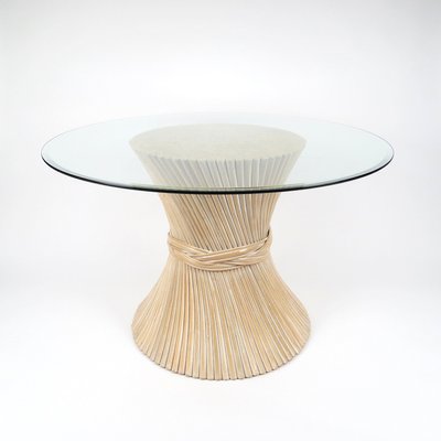 Wheat Sheaf Rattan Dining Table 1970s For At Pamono Wheat Sheaf Rattan Dining Table 1970s 1