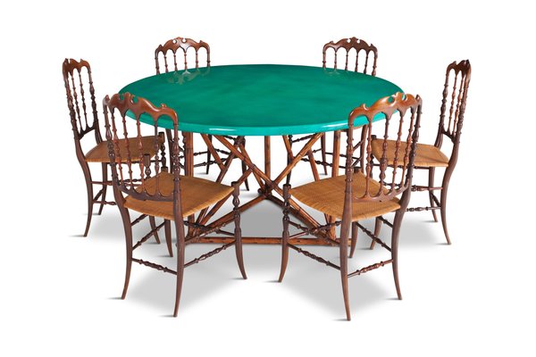 Antique Cherrywood Wicker Chiavari Dining Chairs Set Of 6 For Sale At Pamono