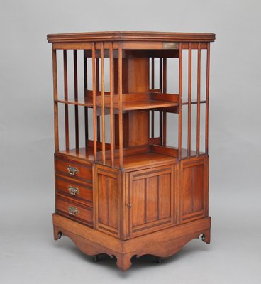 19th Century Walnut Revolving Bookcase For At Pamono 19th Century Walnut Revolving Bookcase