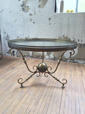 Vintage Bronze Glass Coffee Table from Petitot
