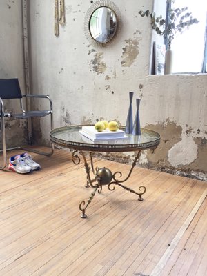 Antique bronze 2024 glass coffee table
