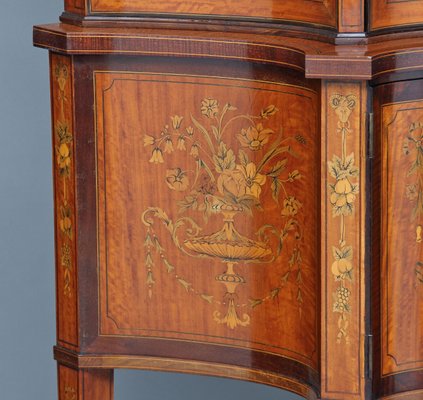 Antique Satinwood Inlaid Display Cabinet For Sale At Pamono Antique Satinwood Inlaid Display Cabinet 9 - Antique Satinwood Inlaid Display Cabinet For Sale At Pamono