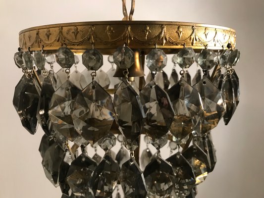 Vintage French Crystal Drop Pendant, Crystal Drop Pendant Chandelier