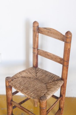 Spanish Handmade Wooden Chairs 1940s Set Of 6