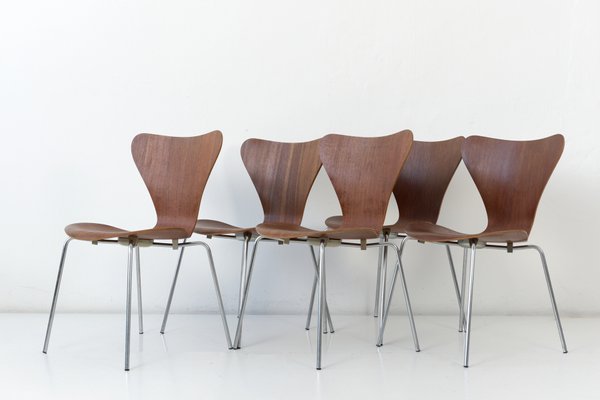 Wegenbouwproces deksel prototype Model 3107 Stacking Chair in Teak by Arne Jacobsen for Fritz Hansen, 1960s  for sale at Pamono