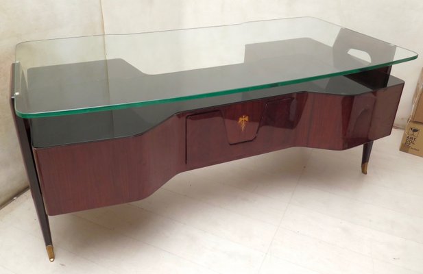 Schreibtisch Aus Nussholz Glas Von Vittorio Dassi 1950 Bei