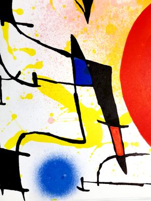 Abstract Lithograph By Joan Miro 1981 For Sale At Pamono