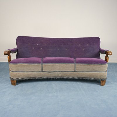Italian Purple 3 Seater Sofa 1950s For, Purple 3 Seater Sofa Bed