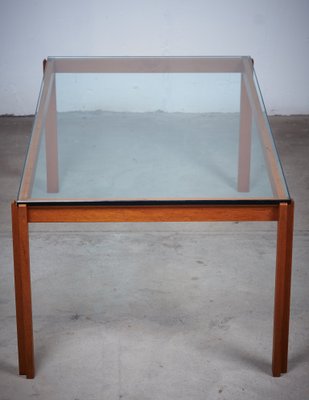 Danish Teak Glass Coffee Table 1960s, Danish Modern Coffee Table Glass Top