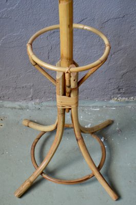 Vintage Bohemian Rattan & Bamboo Coat Rack Vintage Bohemian Rattan & Bamboo Coat Rack