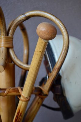 Vintage Bohemian Rattan & Bamboo Coat Rack Vintage Bohemian Rattan & Bamboo Coat Rack