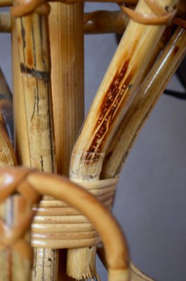 Vintage Bohemian Rattan & Bamboo Coat Rack Vintage Bohemian Rattan & Bamboo Coat Rack