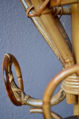 Vintage Bohemian Rattan & Bamboo Coat Rack Vintage Bohemian Rattan & Bamboo Coat Rack