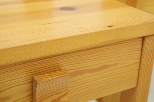 Solid Pine Bedside Tables With Drawers From Nc Mobler 1970s Set