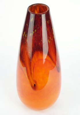 Large Art Deco Orange Tango Marble Gl Vase By Charles Schneide 1920s