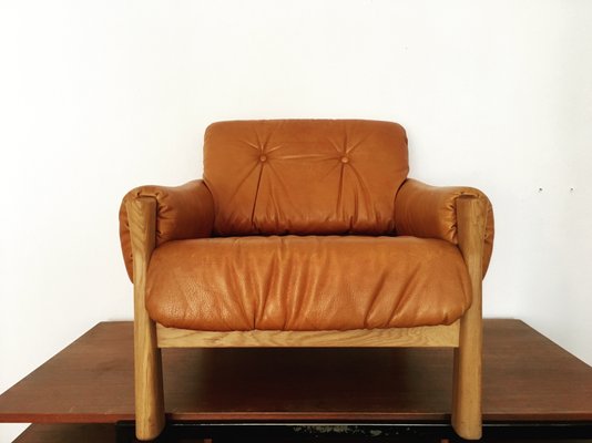 Danischer Sessel Aus Leder Eiche 1960er