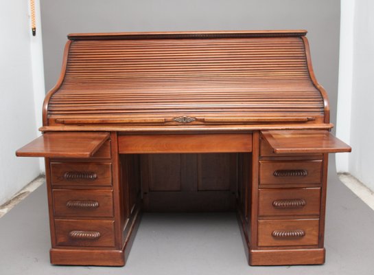 Antiker Schreibtisch Aus Nussholz Mit Rollverdeck 1910er Bei