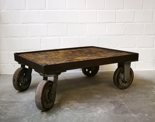Belgian Coffee Table With Wheels 1960s Belgian Coffee Table With Wheels 1960s