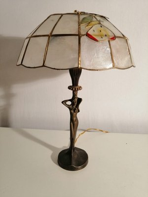 lamparas de mesa art deco de bronce juego de 2
