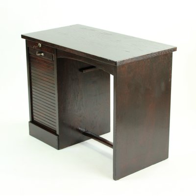 Schreibtisch Aus Eiche Mit Rollschrank 1930er Bei Pamono Kaufen