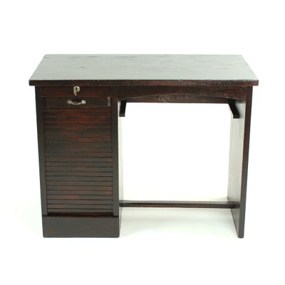 Schreibtisch Aus Eiche Mit Rollschrank 1930er Bei Pamono Kaufen