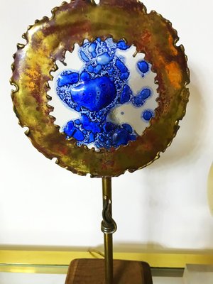 Lampe De Bureau En Bronze Verre Souffle 1960s En Vente Sur Pamono