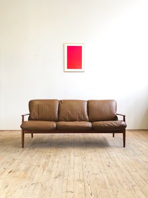 Mid Century Modern Danish Teak Leather, Modern Leather Couch
