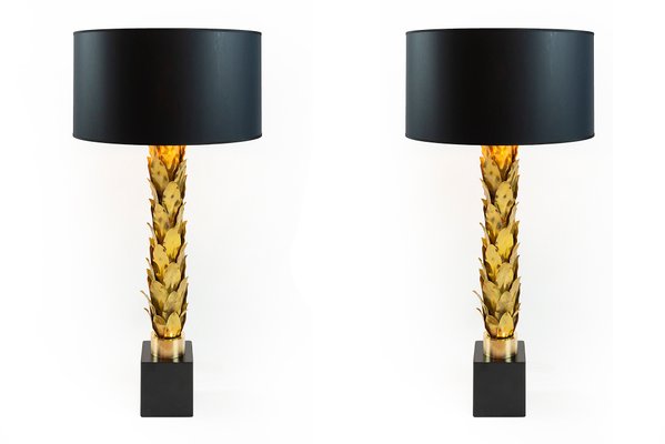 Vintage French Brass Table Lamps 1980s Set Of 2 For Sale At Pamono