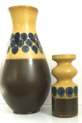 West German Ceramic Vases From Veb Haldensleben 1970s Set Of 2