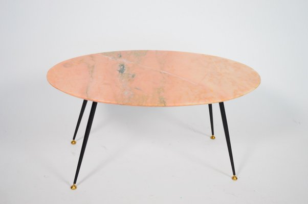 Mid Century Italian Coffee Table With Pink Marble 1950s For At Mid Century Italian Coffee Table With Pink Marble 1950s 1