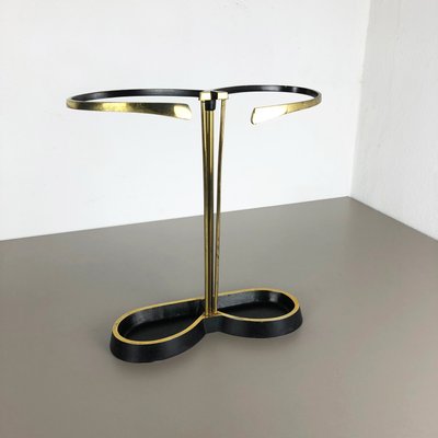 Porte-parapluie Vintage CHAPMAN – Post-moderne 1980, Laiton Et Verre, Grand Modèle