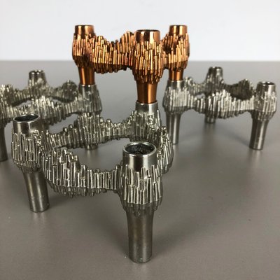 Modulare deutsche Kerzenhalter aus Metall von Quist, 1970er, 4er Set bei Pamono kaufen