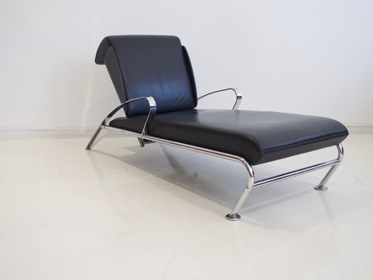 Vintage Black Leather Steel Chaise Lounge By Massimo Iosa Ghini For Moroso At Pamono - Black Leather Chaise Vintage Black Leather Steel Chaise Lounge By Massimo Iosa Ghini For Moroso At Pamono - Black Leather Chaise