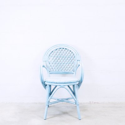 Vintage Swedish Blue Wicker Rattan Armchair For At Pamono Vintage Swedish Blue Wicker Rattan