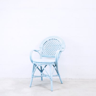 Vintage Swedish Blue Wicker Rattan Armchair For At Pamono Vintage Swedish Blue Wicker Rattan