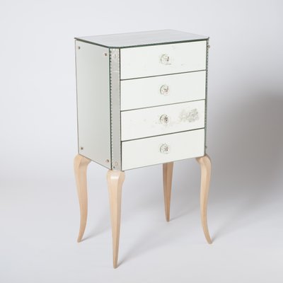 Small Art Deco Mirror Glass Chest Of Drawers For Sale At Pamono