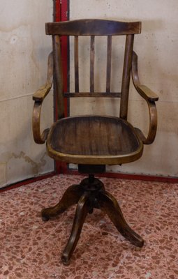 sedia girevole legno vintage