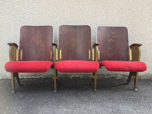 Three Seater Theater Bench From Fourel 1940s For Sale At Pamono