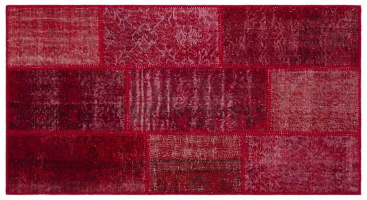 Roter Patchwork Teppich 1960er Bei Pamono Kaufen