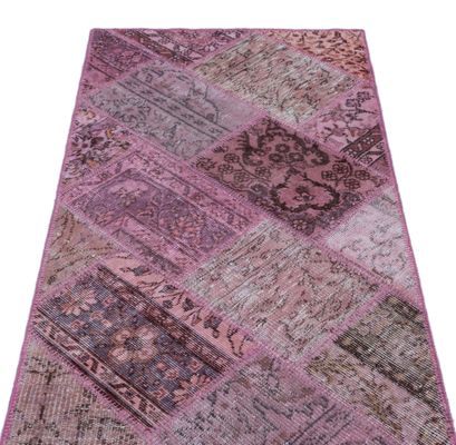 Pinker Patchwork Teppich 1960er Bei Pamono Kaufen