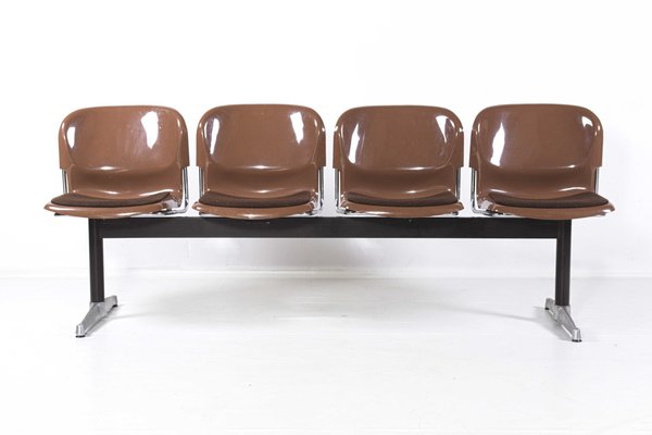 Vintage Steel Aluminum And Plastic Bench By Gerd Lange For