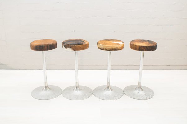 Cowhide Bar Stools 1960s Set Of 4 For Sale At Pamono