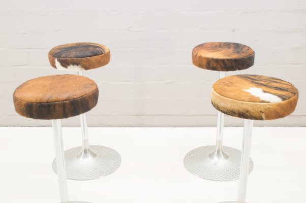 Cowhide Bar Stools 1960s Set Of 4 For, Cowhide Bar Stools Uk