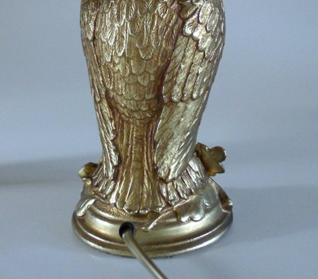 Owl Lamps In Golden Metal From Loevsky 1960s Set Of 2 Owl Lamps In Golden Metal From Loevsky 1960s